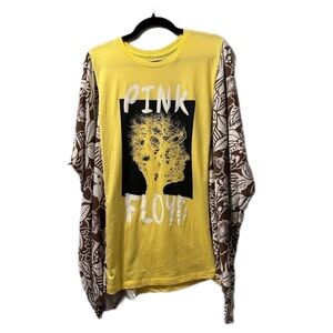 Hand Crafted Yellow and Brown Graphic Top